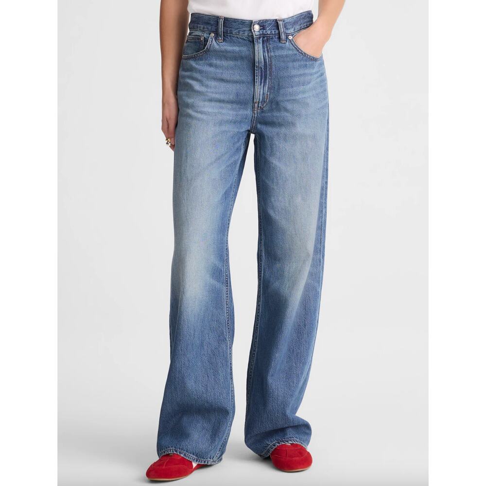 Madewell Tall Low Slung Baggy Jeans Airy Denim Pickett Wash Blue US 32T NWT - Picture 2 of 15